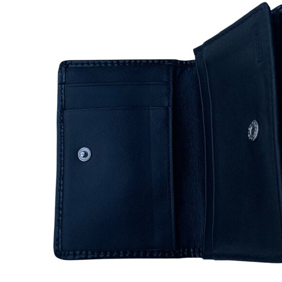 Vintage Black Coach Signature Jacquard Canvas Bifold Compact Wallet Card Case - Picture 10 of 14